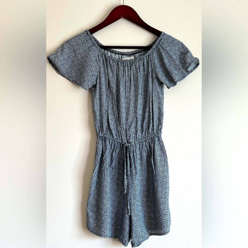 Abercrombie Navy & White Floral Romper
